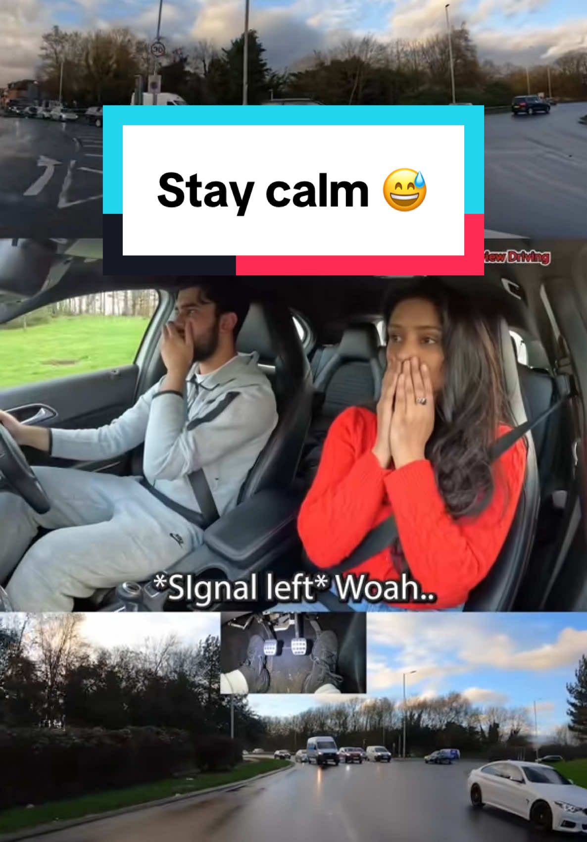 #onthisday 😅 going the wrong way is fine, but we needed a right signal here  #driving #lesson #roundabout #oops #OhNo #london #road #car 