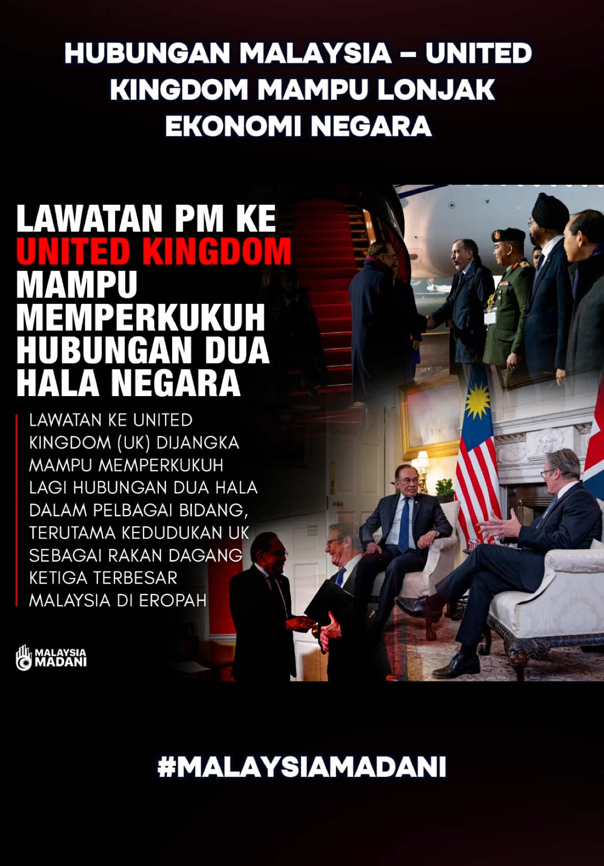 LAWATAN PM KE UK MAMPU MEMPERKUKUH HUBUNGAN DUA HALA NEGARA #viral #anwaribrahim #malaysia #malaysiamadani #fyp 