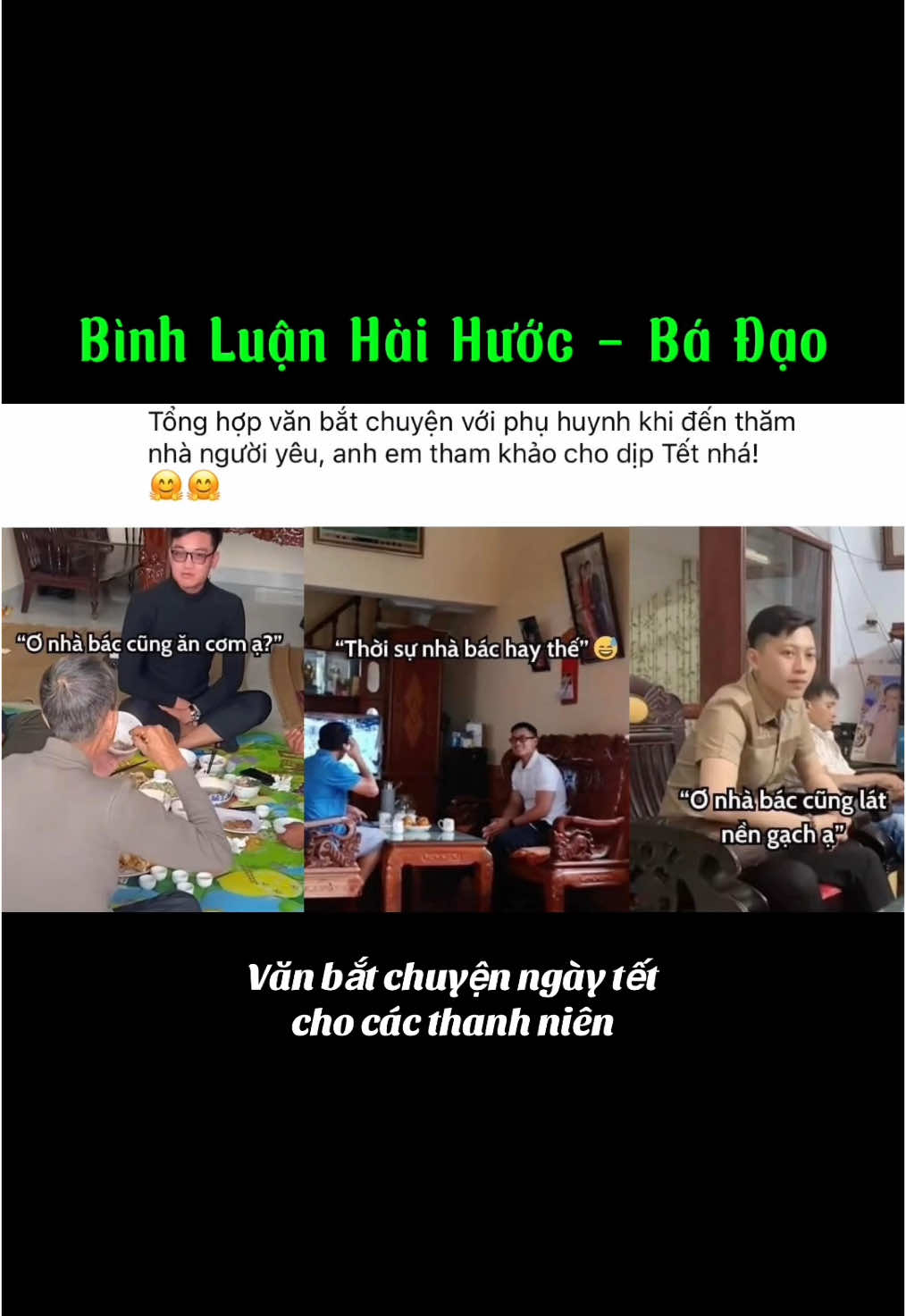 Văn bắt chuyện ngày tết cho các thanh niên #binhluan #haihuoc #haihuocvuinhon 