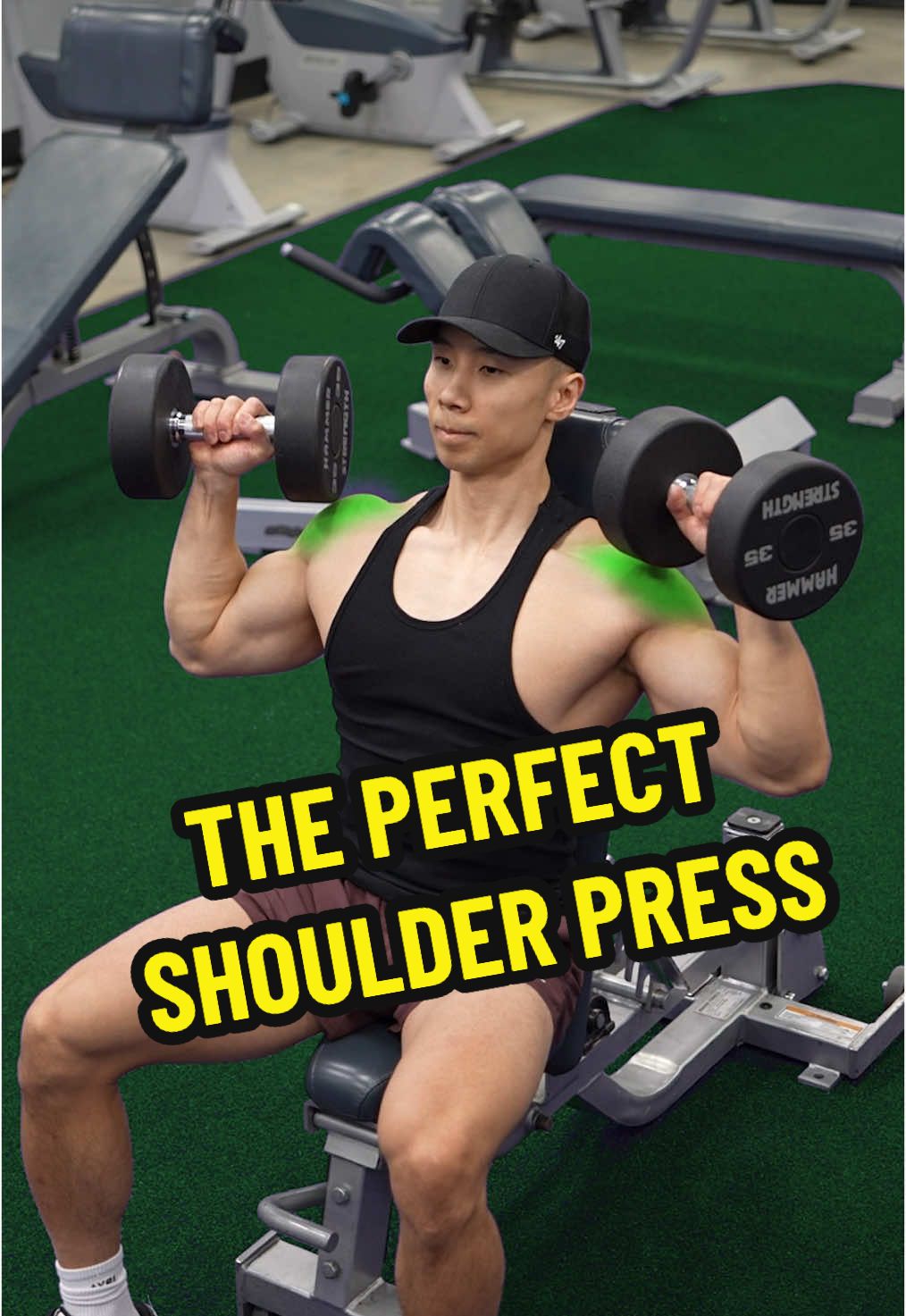 ✅ The Perfect Dumbbell Shoulder Press: Key Tips 1️⃣ Adjust the Bench Angle: Set the bench to an incline of roughly 70 degrees. Avoid a fully upright 90-degree angle to reduce unnecessary shoulder strain. 2️⃣ Position Yourself Correctly: Slide your butt all the way back, ensuring your entire back is firmly pressed against the bench for maximum stability. 3️⃣ Optimal Elbow Position: As you lower the dumbbells, keep your elbows slightly in front of your shoulders. This minimizes shoulder strain and ensures a safer, more effective lift. 4️⃣ Shoulder Placement: Keep your shoulders down and avoid shrugging to keep your traps relaxed and focus the tension on your delts. Master these cues, and your dumbbell shoulder press will be safer and more effective! 💪 Size & Shred Training program 👉🏻 deltabolic.com (link in bio) #shoulderpress #dumbbellshoulderpress #shoulderpresstips 