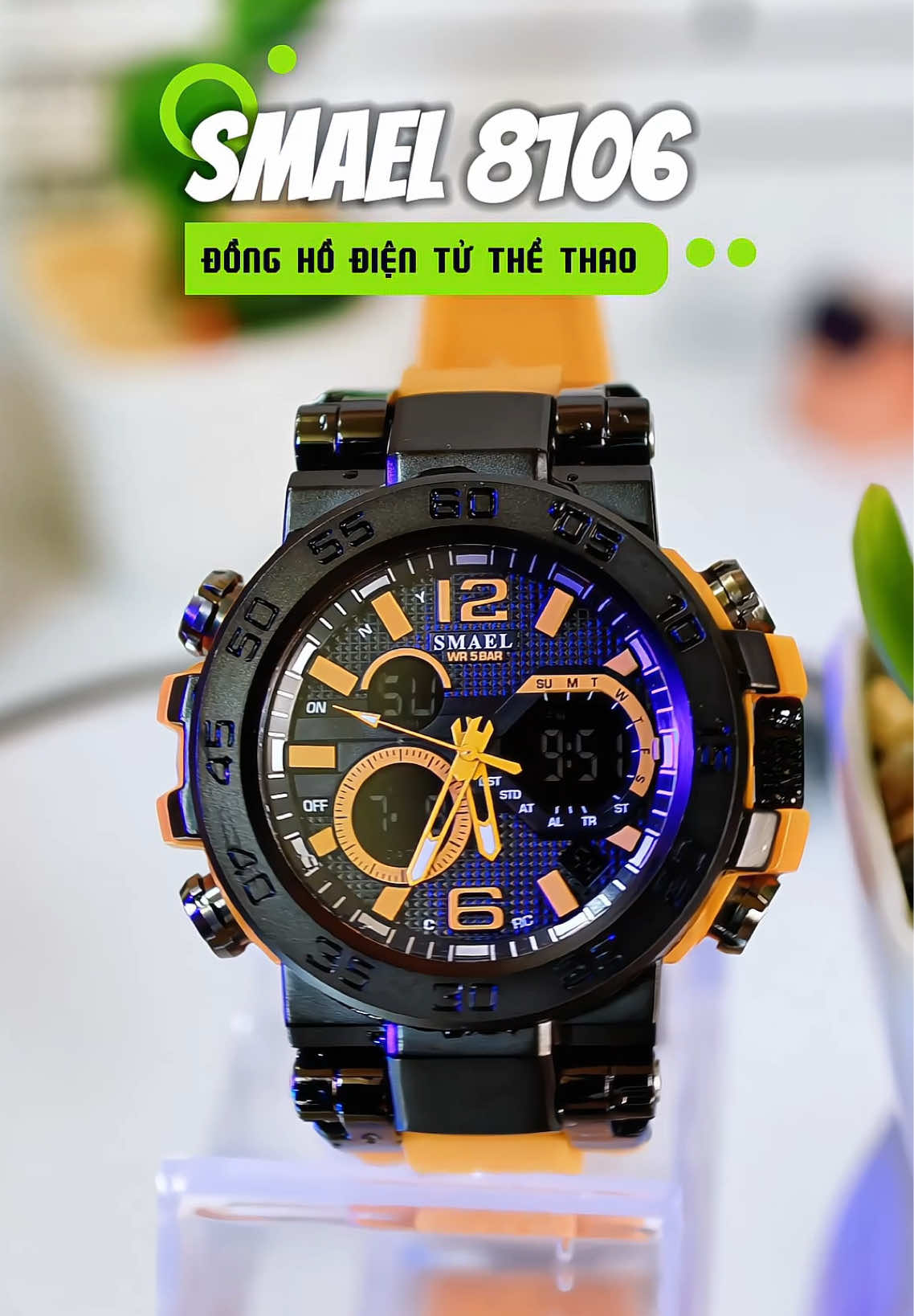 Đồng hồ điện tử thể thao SMAEL 8106 khung viền hợp kim, có chống nước, chống sốc #đồnghồ #dongho #donghonam #donghochongnuoc #donghothethao #smael #smaelwatch 