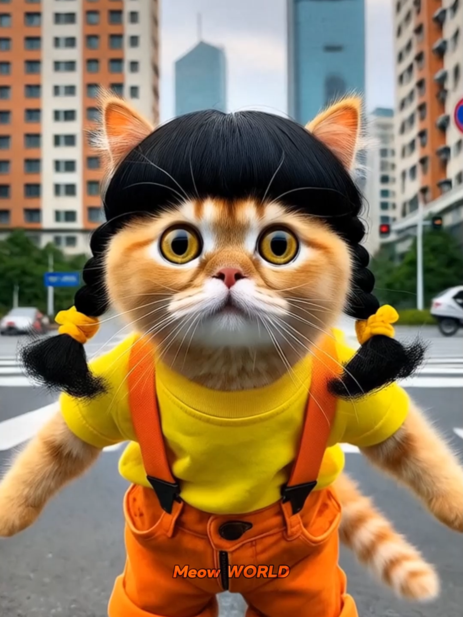 Cute Cat Became a Squid Game Doll 😱🙀 #cat #cartoon #funny