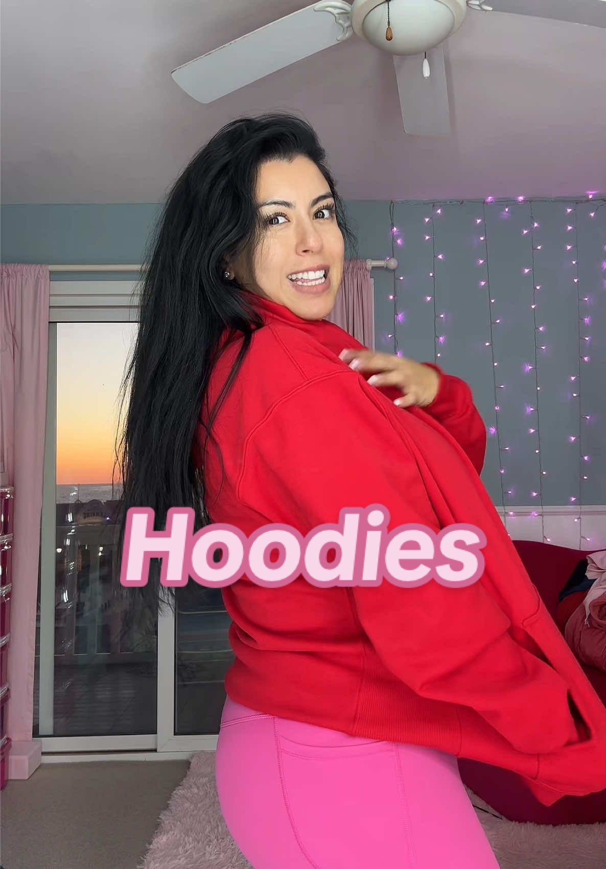 Replying to @Gogofam10 Limited stock 🏃🏽‍♀️ I’m wearing large in the red. Fleece lined and super cozy!  #hoddies #hoodie #hoodieseason #sweater #sweaterweather #athleisurewear #fyp #curvyfashion #loungewear 