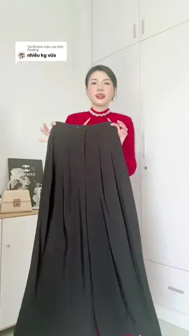 Trả lời @Bích Phượng 43-80kg nha c. Giỏ hàng có bảng size đó ạ #camtu #xuhuong #review #quansuongongrong 