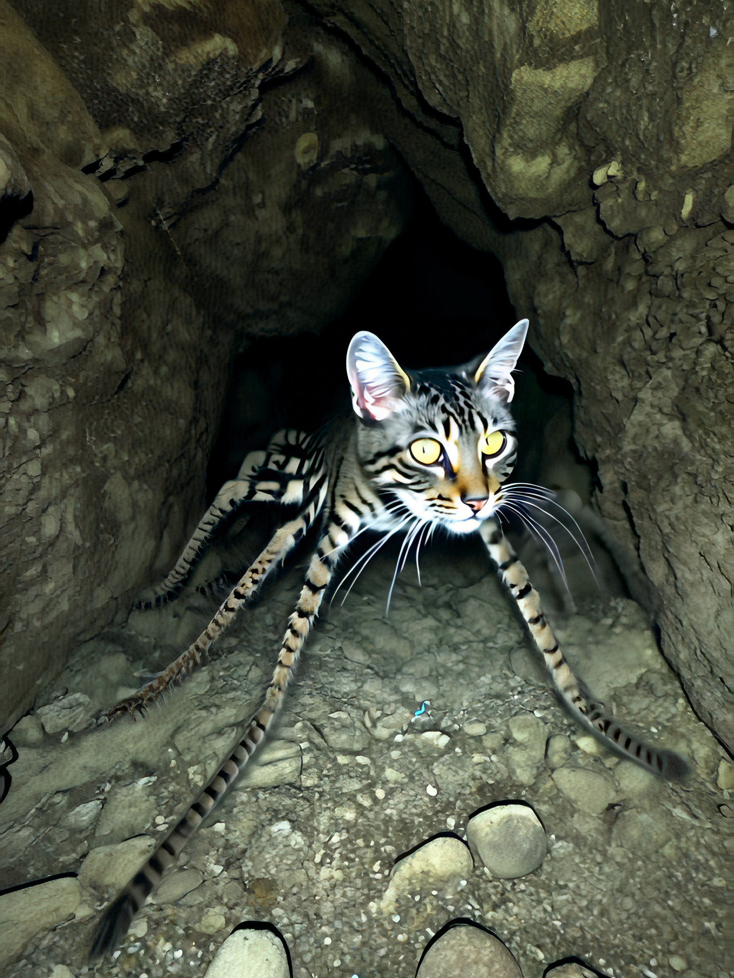This would be a cool pet! #spiderkitty #creatures #strangepets #weirdcore #nightmarefuel #weirdaigeneratedvideos #weird #strange #fyp #fypviral