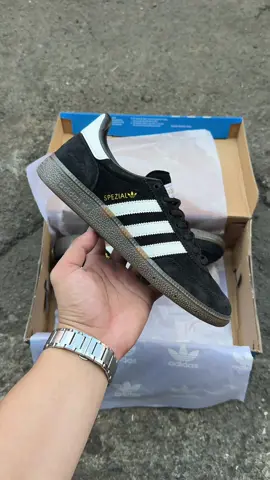 Adidas Handball Spezial Black 🕋.                                    - For orders and Inquiries, Visit us on Facebook and Instagram! Instagram: @theshoeemporium27 Facebook: The Shoe Emporium  #fyp #foryou #sneakers #shoes