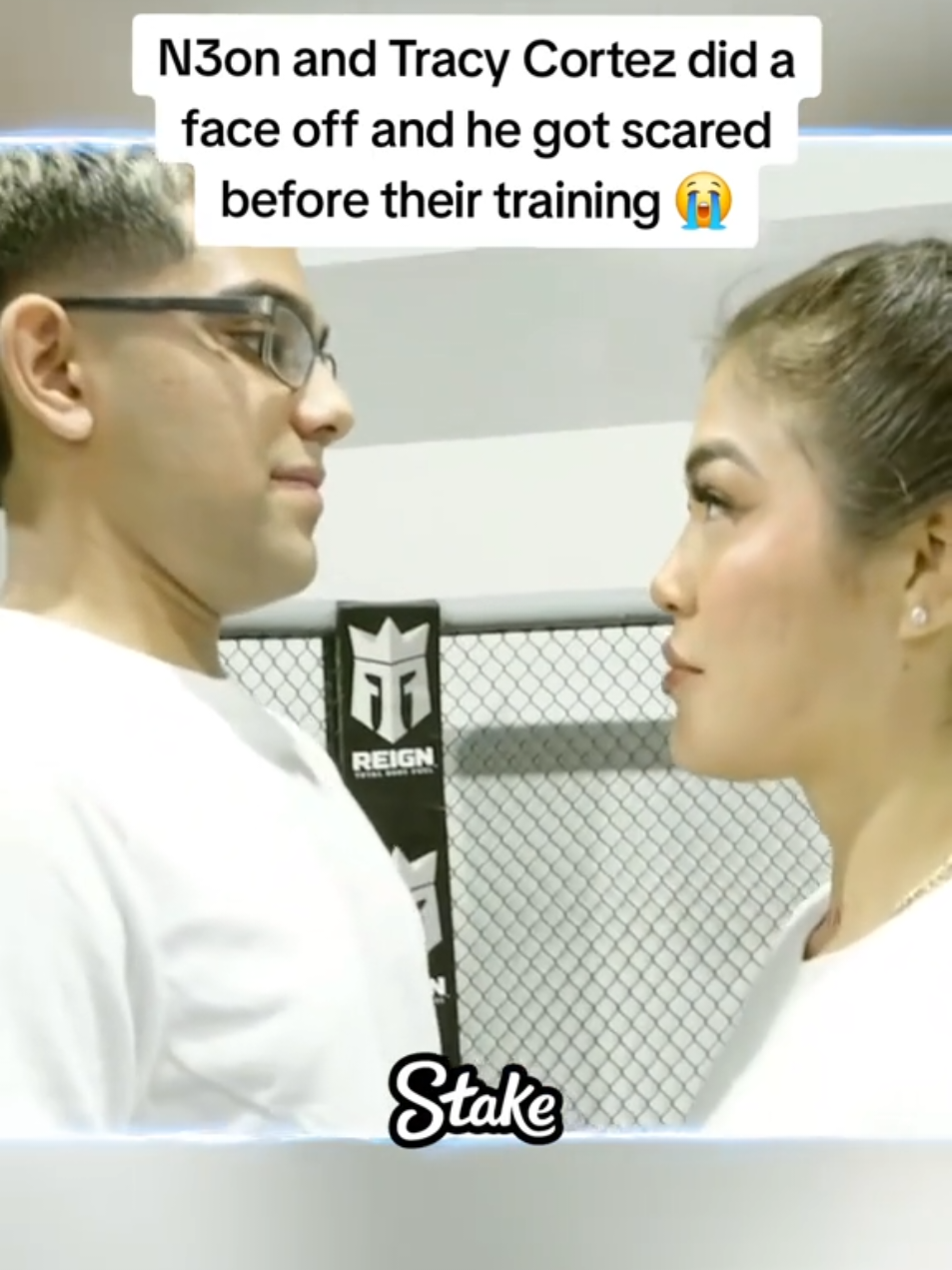 N3on and Tracy Cortez did a face off and he got scared before their training 😭 #n3on #tracycortez #fyp 