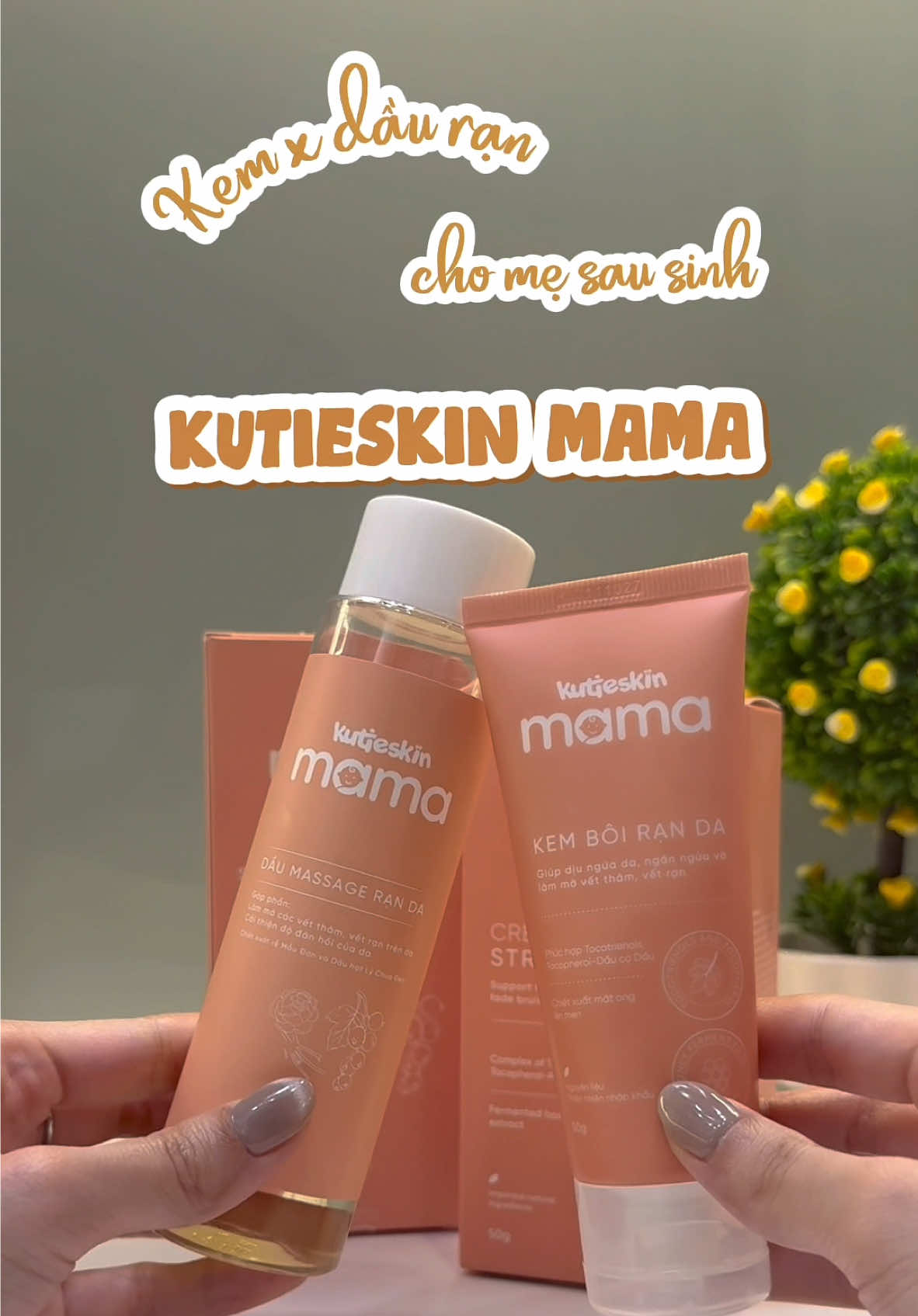 Bôi kem rạn từ khi bầu 3th để hạn chế rạn nha mấy bà 😛 #kutieskinmama #upbase #hellobeautyfulmom #kemran #dautriran #nuoicon 