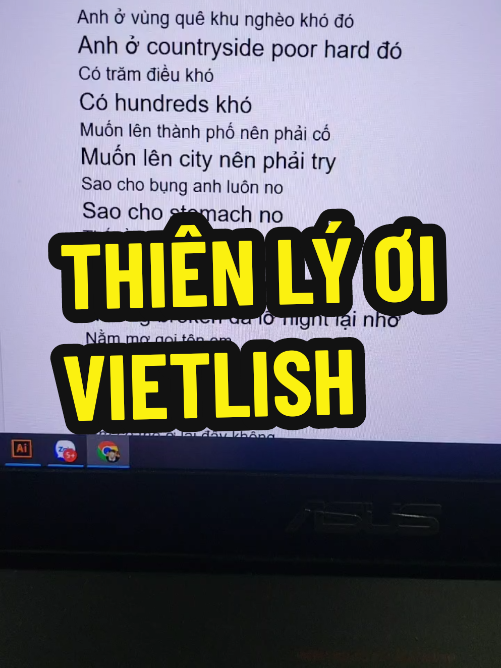 thiên lý ơi vietlish heaven law  ⬆️ english tiếng anh cover an ơi to be honest vibe #music ielts toeic từ vựng