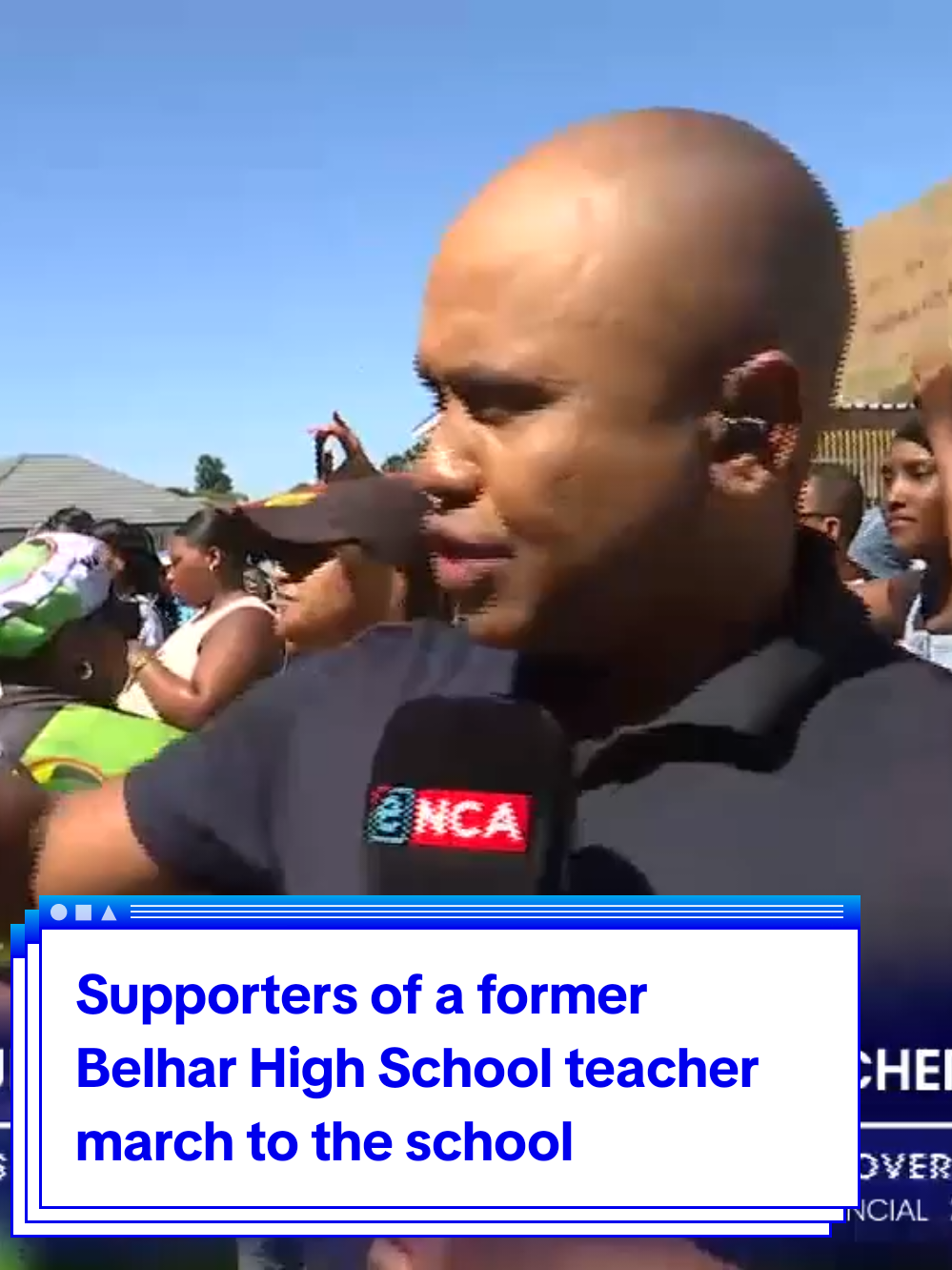 Supporters of a former Belhar High School teacher march to the school. 25-year-old Kelly Manus claims she was victimised after accusing a former colleague of sexual harassment. Support for Manus has gone viral and tracking that story is eNCA's Kevin Brandt. #DStv403 #eNCA