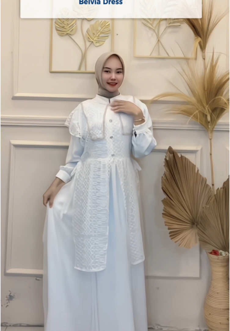 BELVIA DRESS PUTIH✨ Best seller banget bestie warna satu ini😭😍 Emang paling cantik buat lebaran 🥰 Yuk join live mimin buat lihat warna lainnya😉🥰#fyp #fypviralシ #dresscantik #dressbestseller #lebaran2025 