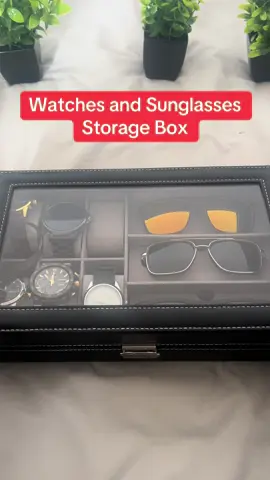 Watches and Sunglasses Storage Box. Includes a lock and key. #watches #sunglasses #storagebox #dealdrops #tiktokmademebuyit #freeshipping 