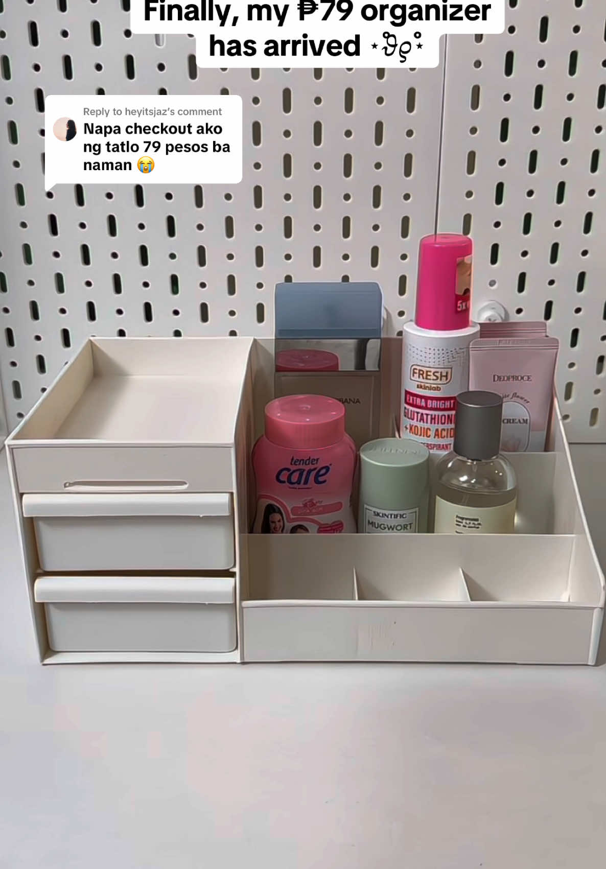 Replying to @heyitsjaz pinaka murang organizer na nabili ko dito sa tiktok!! 🥹 #makeuporganizer #tableorganizer #organizer #desktoporganizer