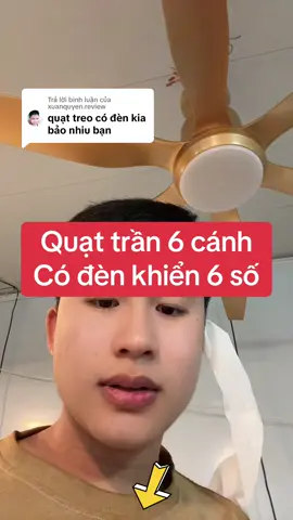 Trả lời @xuanquyen.review #quạttrần 6 cánh sải 1m67 động cơ vòng bi nam châm #điềukhiển từ xa 6 số quay ngược xuôi mát êm an toàn bền 2300k bao xíp #vuaquat #xuhuong #quạttrần 