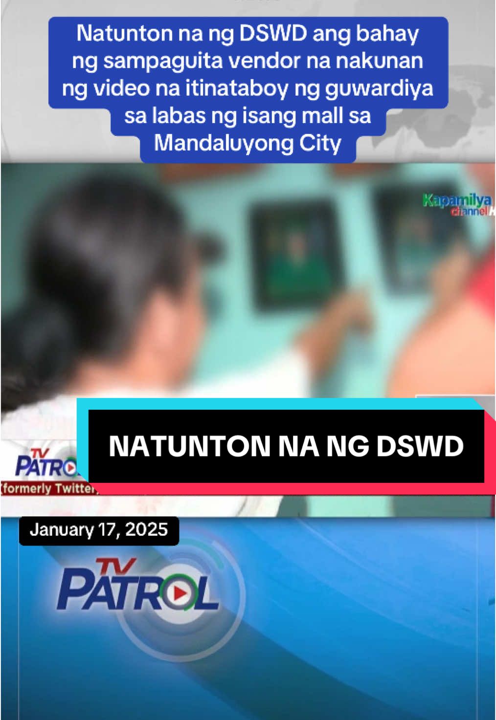 #tvpatrol #tvpatrolontiktok #tvpatrolnews #abscbnnews #newsph #sampaguitagirl #dswd #mall #guard #fyp 