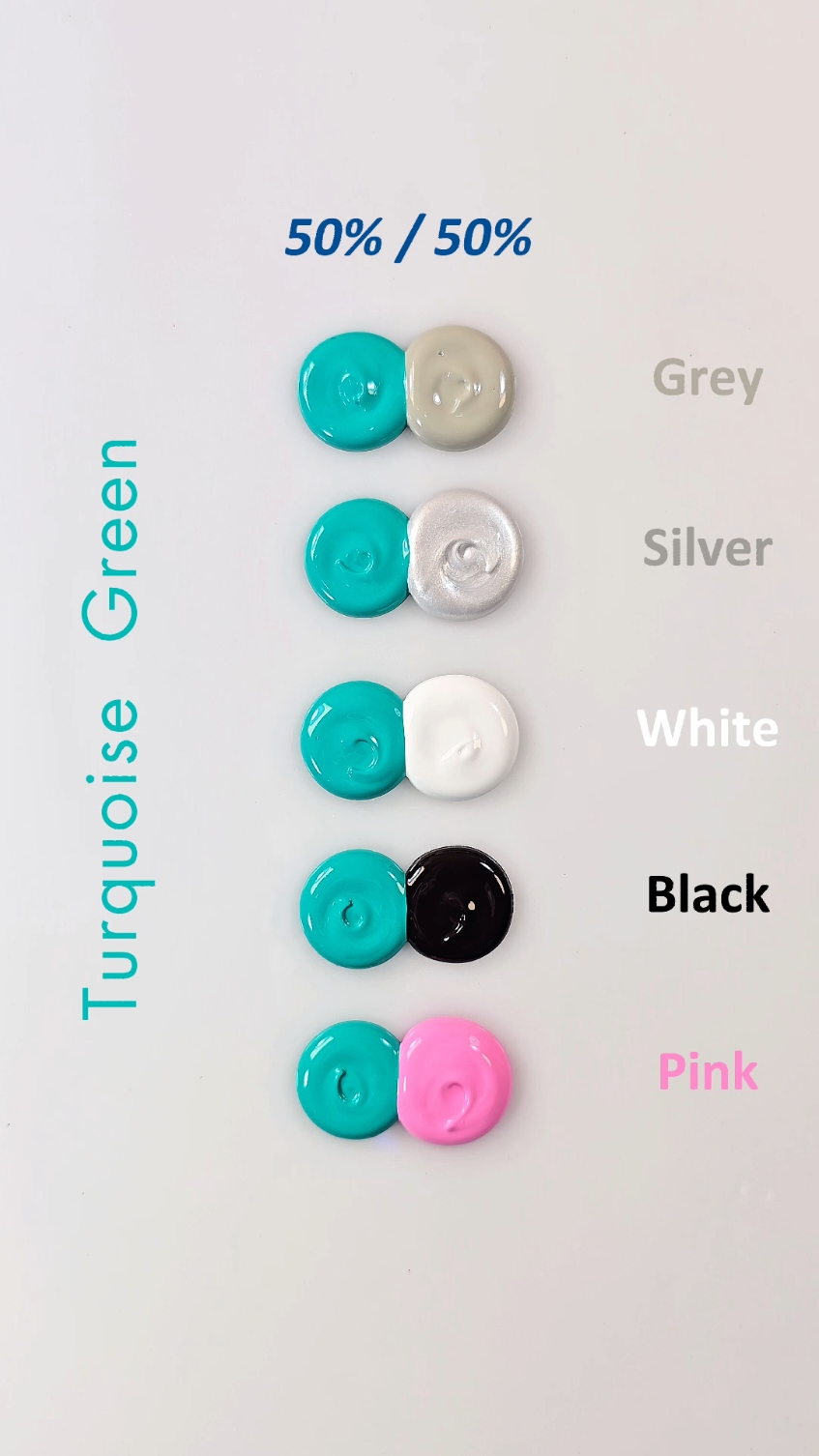 Turquoise Green With Most Unique 5 Colors Mixing  😍🎨 #colormixing #artvideo #paintmixing #asmr #colors #foryou #art #MiniArtZone  #reels #mixing 