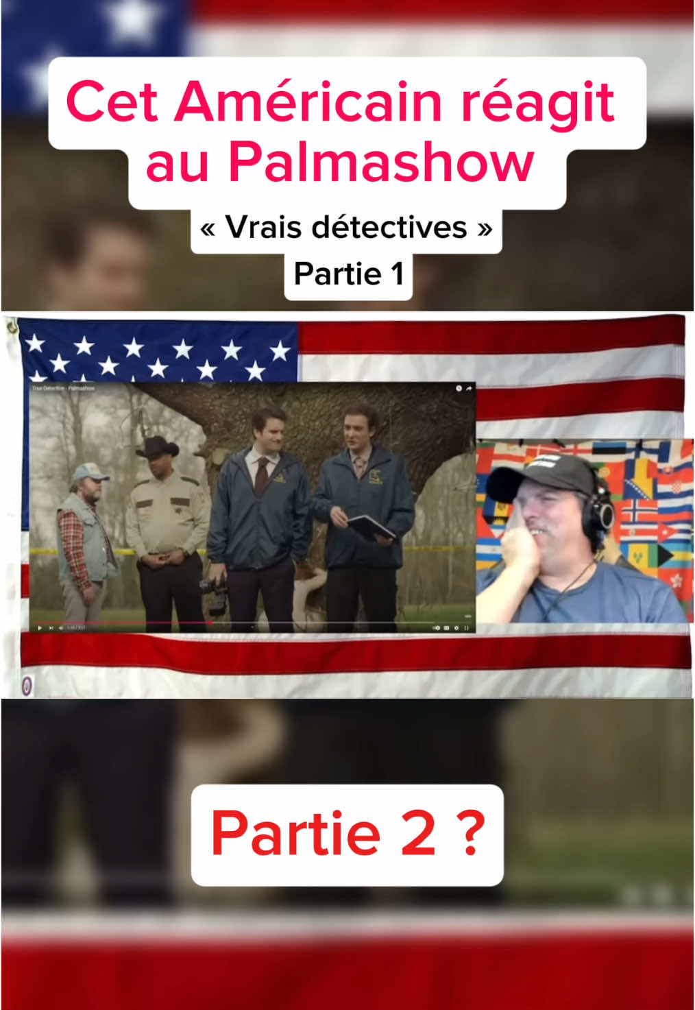 Cet Américain réagit au Palmashow : vrais détectives #react #reaction #palmashow 