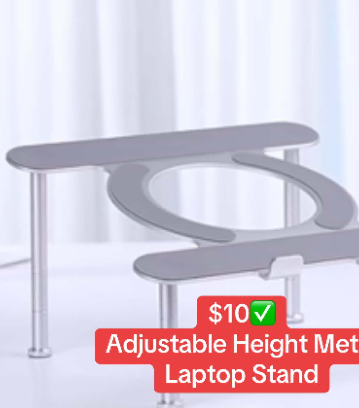 $10✅ Adjustable Height Metal Laptop Stand