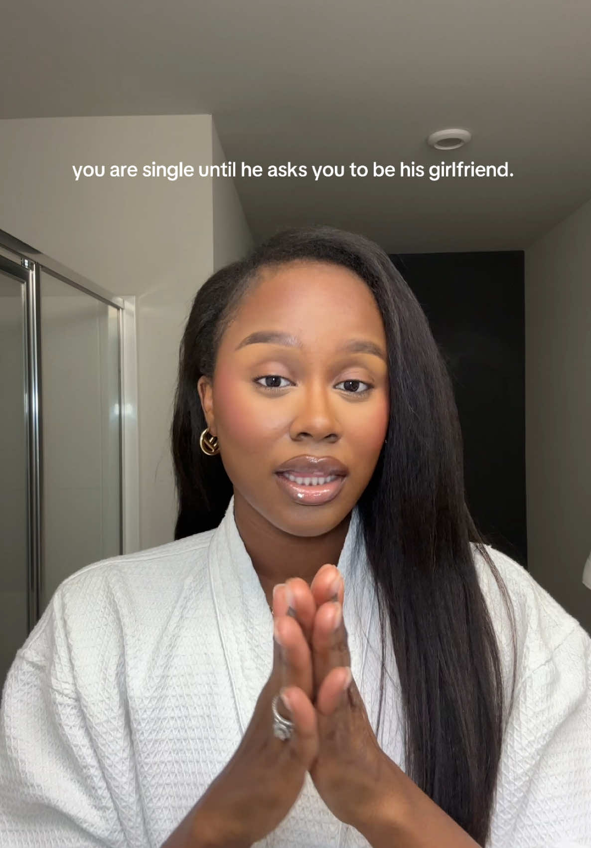 PSA: You’re single until he officially asks you to be his girlfriend. Don’t assume the title, sis—make him say the WORDSSSS!!!. 🗣️✨   #relationshipadvice #knowyourworth #datingadvice 