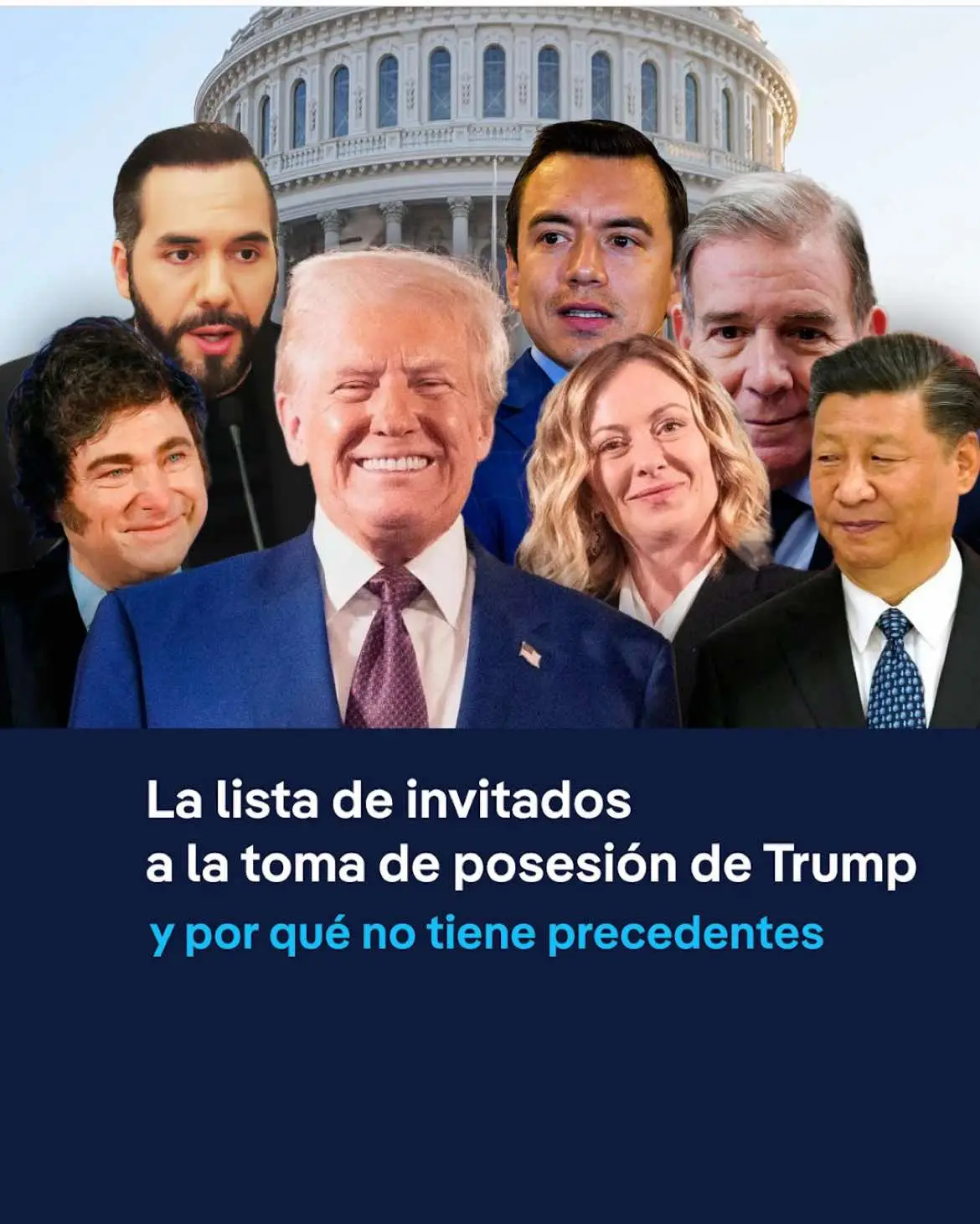 Este lunes 20 de enero Donald Trump será investido presidente de los Estados Unidos. ¿Quién está invitado a la ceremonia? Entre los líderes de Latinoamérica, faltará alguna que otra cara conocida...     #dwnoticias #EEUU #Trump #Putin #XiJinping #China #Rusia #Ucrania #Zelenski #Sheinbaum #Bukele #Milei