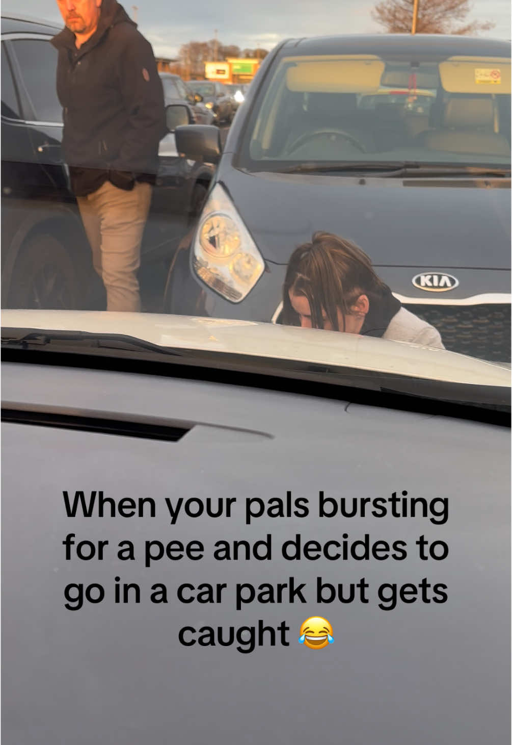 #haha #pishypants #caughtintheact #fyp #carparking #comedyvid #funnytiktok #😂 #whatalaugh #viralvideos @Franky.Baby 