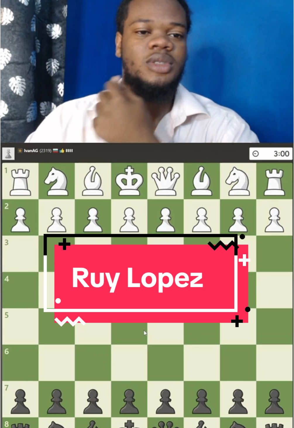 Ruy Lopez  - This is how I play against the Ruy Lopez, notice how these high rated guys also blunder simple tactics so being tactical awareness is super important  - #chess #chesscom #chesstok #chesstricks 