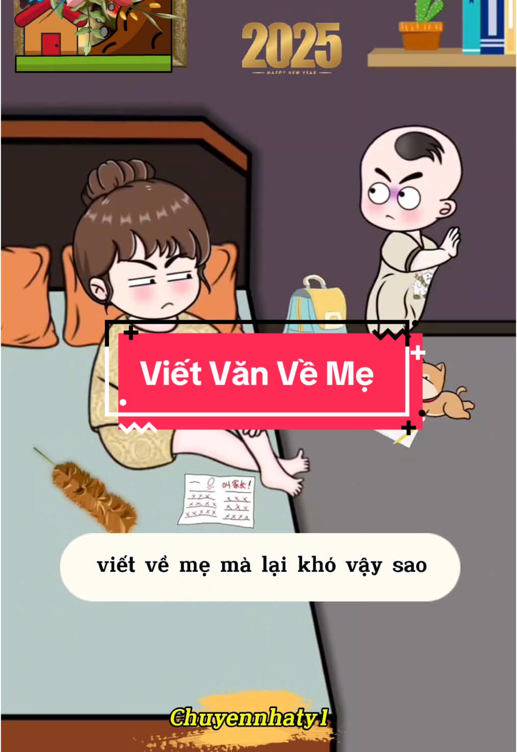 Viết văn về mẹ khó quá 😀😀 #chuyennhaty1 #docvuimoingay  #haihuoctiktok #funny #giadinhmit #videoai #haihuocvuinhon #chuyenhaihuoc #chuyennhaty 