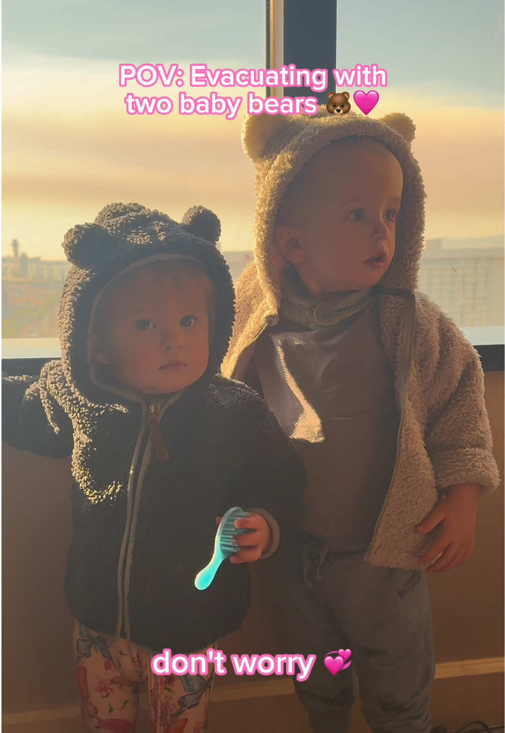 Not only did we take in Zuzu 🐕, I’m Mama Bear to these adorable baby bears too! 🥰🐻 Even when we were evacuated in an airport hotel due to the wildfires, London and Phoenix always knew how to make me and Carter smile 🥹 So grateful for them 💖