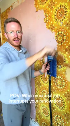 When your real job gets in the way of your renovation 🤣 #HomeRenovation #RenovationJourney #DIYLife #OldHouseProblems #WorkLifeBalance #FYP #RenovationStruggles #wallpaperremoval #microsoftteams #housetok 
