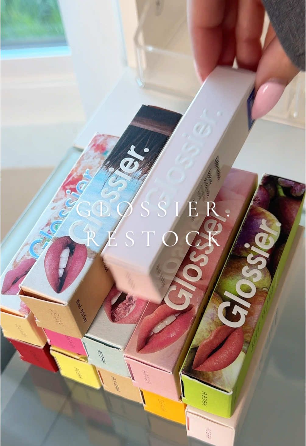 Mini glossier restock 🦄🎀  #sephora #sephorahaul #minisephorahaul #glossier #makeup #makeuphaul #skincare #asmr #asmrsounds #organized #girly #preppy #preppyaesthetic  @Glossier 