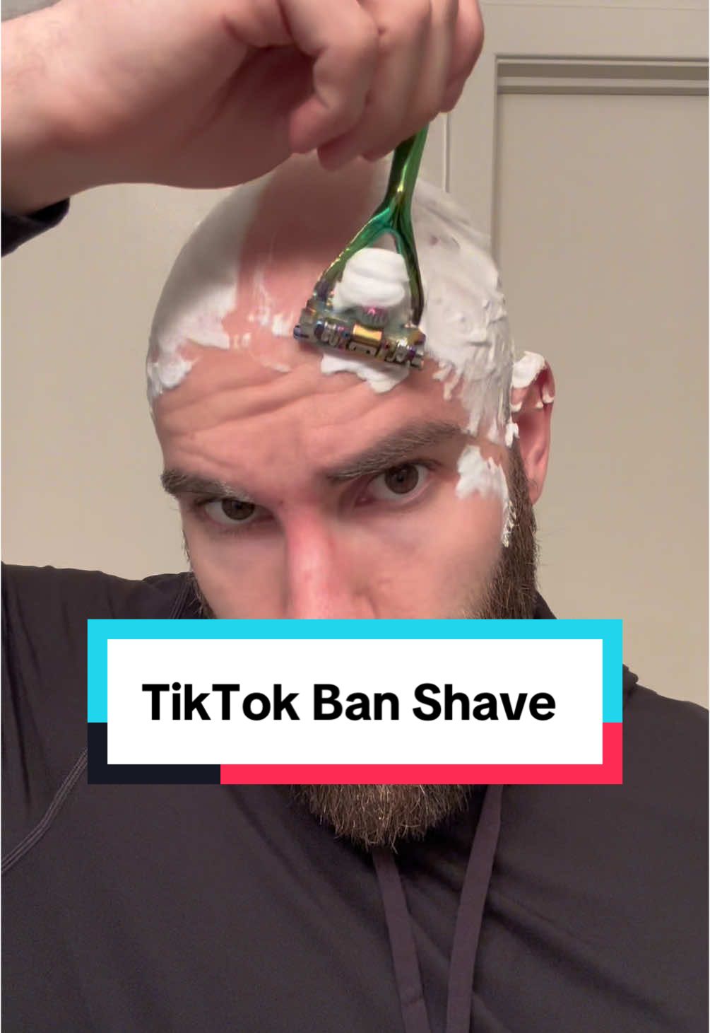 TikTok Ban Shave #shaving #asmr #tiktokban #ban #shave #bald #baldhead #headshave #beard