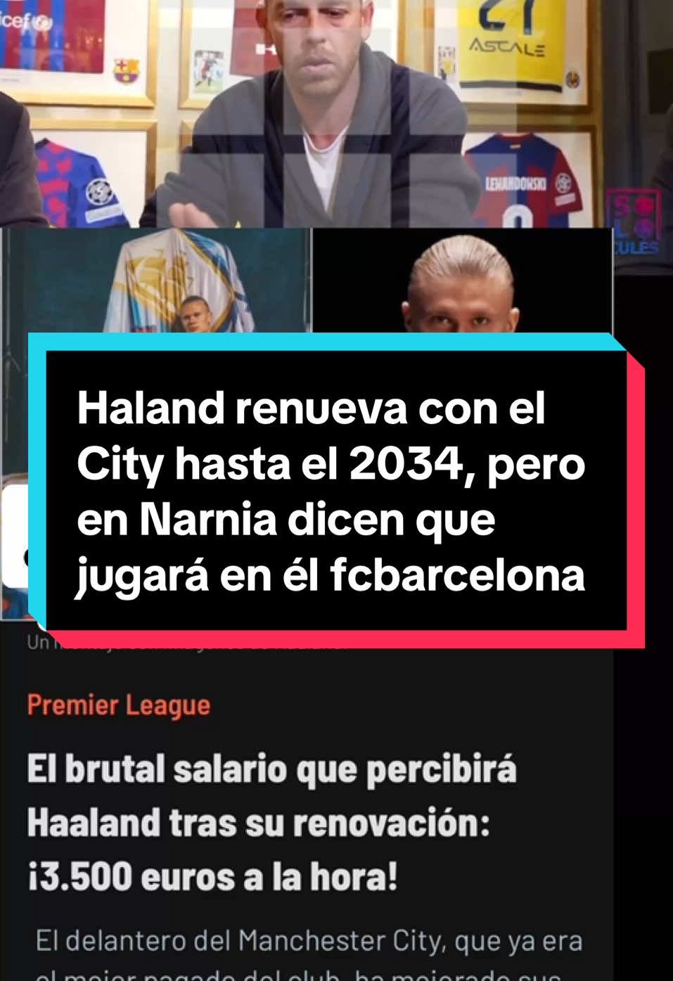 Haland renueva con el City hasta el 2034, pero en Narnia dicen que jugará en él fcbarcelona #fcbarcelona #jotajordi #haland #manchestercity 