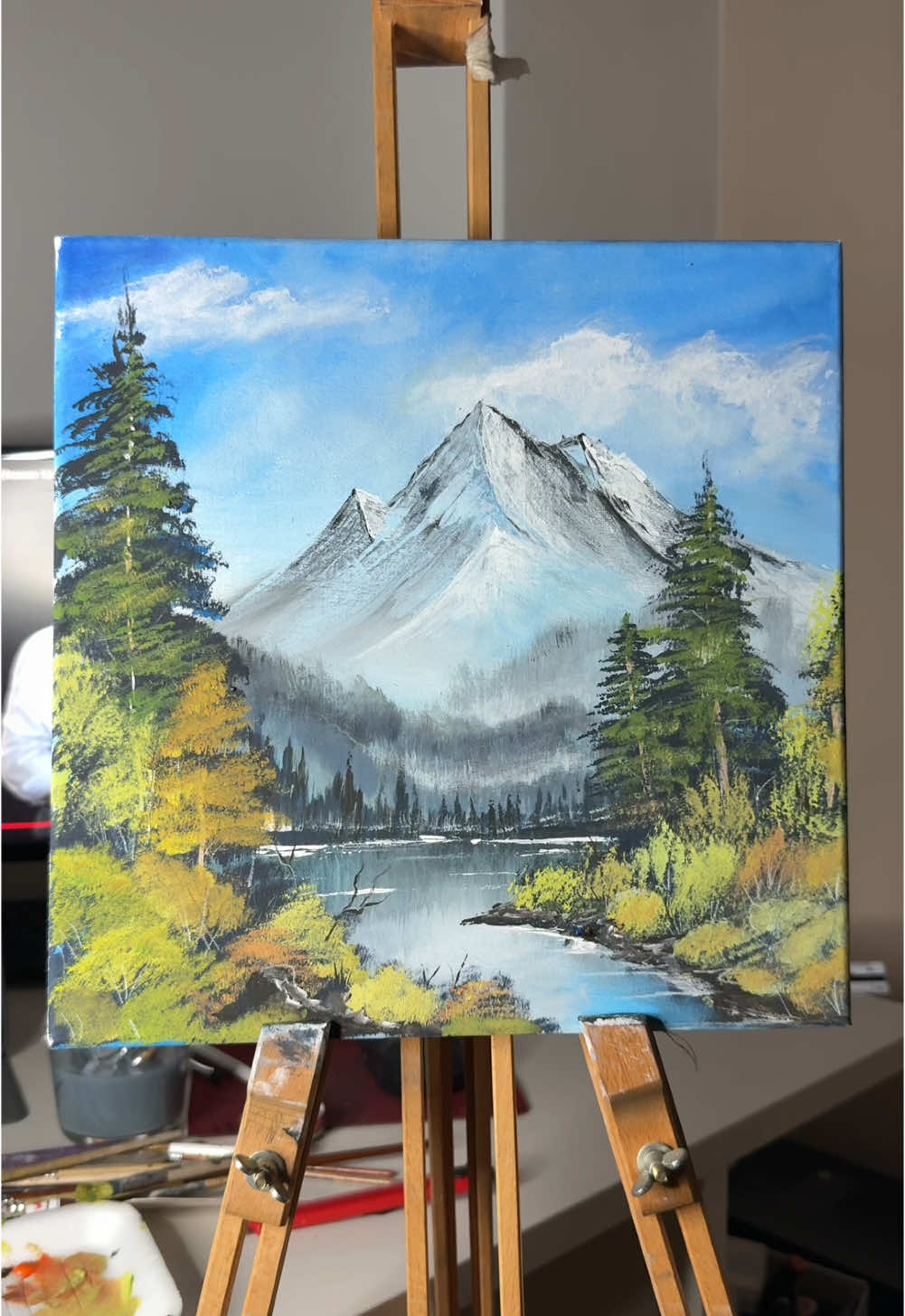 Bob Ross painting tutorial 🫶🏻#art#painting#tutorial#bobross#artist