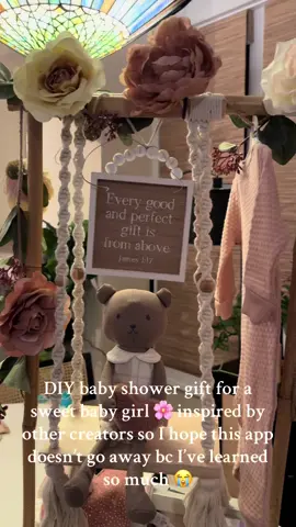 DIY baby shower gift for my sweet friend. I was inspired by the amazing and creative creators on TikTok and I hope this space doesn’t go away! #ConSantanderConecto #creative #DIY #diyproject #baby #babyshower #babyshowergift #gift #girl 