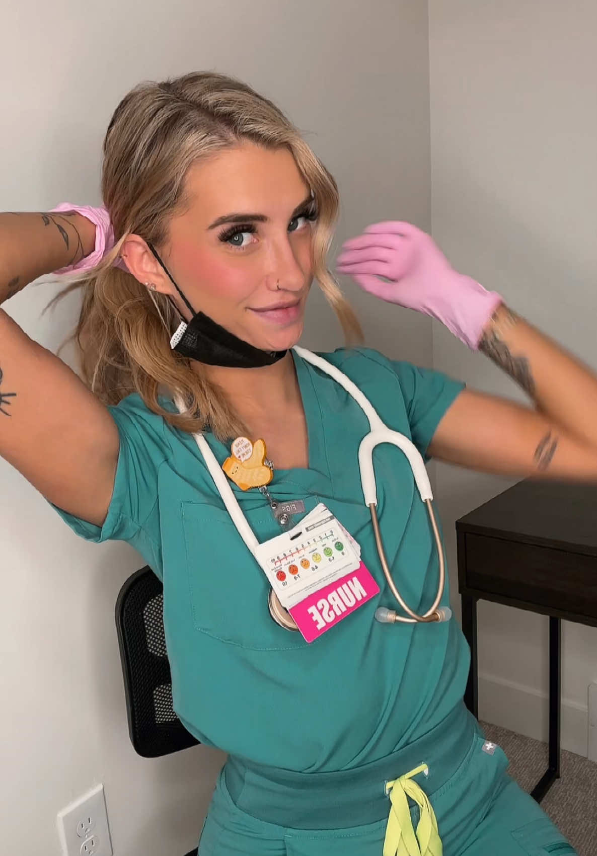 In need of another sample 🤪 #letmehelpyou #illhelpyou #nurse #scrubs #scrubslife #blondebabe #fyp #fypp #fyppppppppppppppppppppppp #fypシ゚viral #fypage #explore #explorepage 