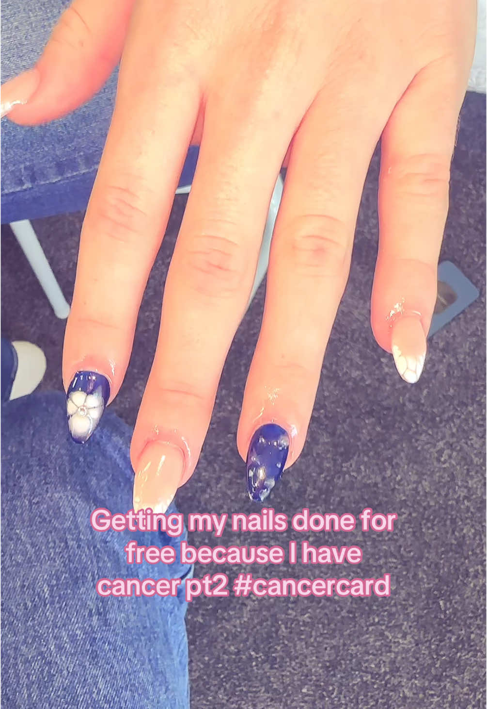 I love my cancer card #braincancer #cancer #glioblastoma #childhoodcancer #grade4 #diva #chemo #radiation #baddiewithcancer #fitcheck #positive #nails #nailart 