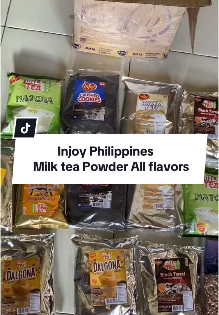 Grabe sa flavors 😋😋😋 Lahat na ng flavors nandito na. 🤗 KUNG ISA KA SA MAHILIG SA mahilig gumawa ng MILK TEA, Aba try nyo na din to! Perfect din to pang negosyo! ✅ #milktea #allflavors #injoy #injoyphilippines 