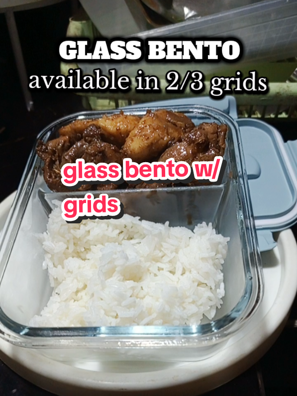 lunch box  glass bento #glassbentobox #baunan #microwaveable #grids 