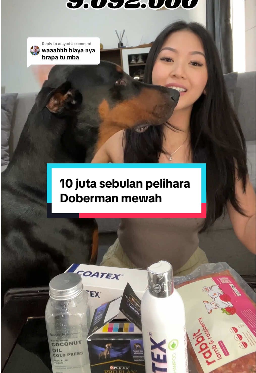 Replying to @arsyad  rela gak keluarin uang 10 juta sebulan buat biaya satu dobermam? mehong semehong mehongnya #fyp #dog #viral 