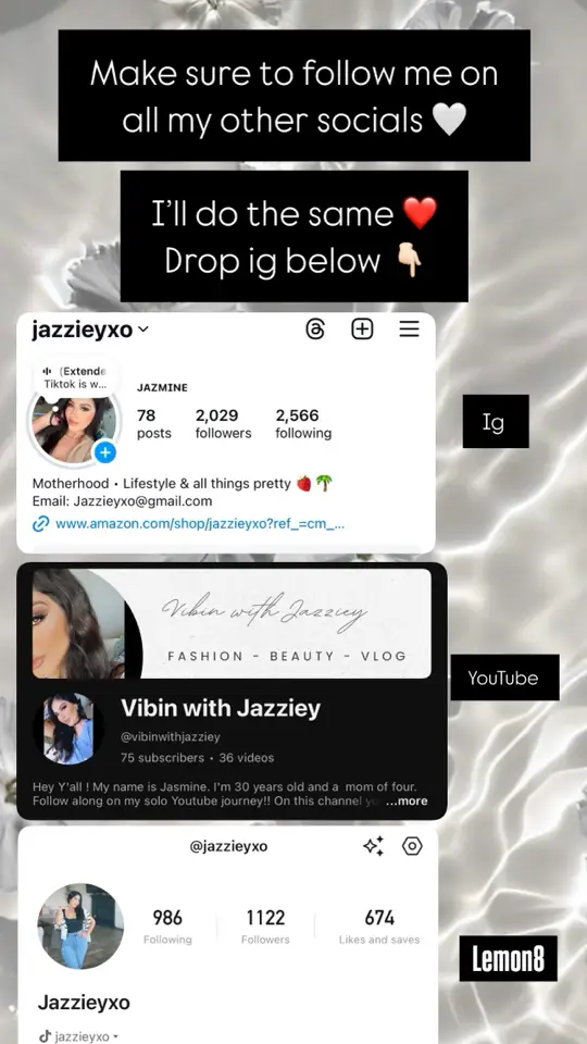 Drop all your socials below & let’s add each other 🤍  Instagram Jazzieyxo  YouTube Vibinwithjazziey  Lemon8 Jazzieyxo  #friends #tiktokfriends  #letsstayconnected 