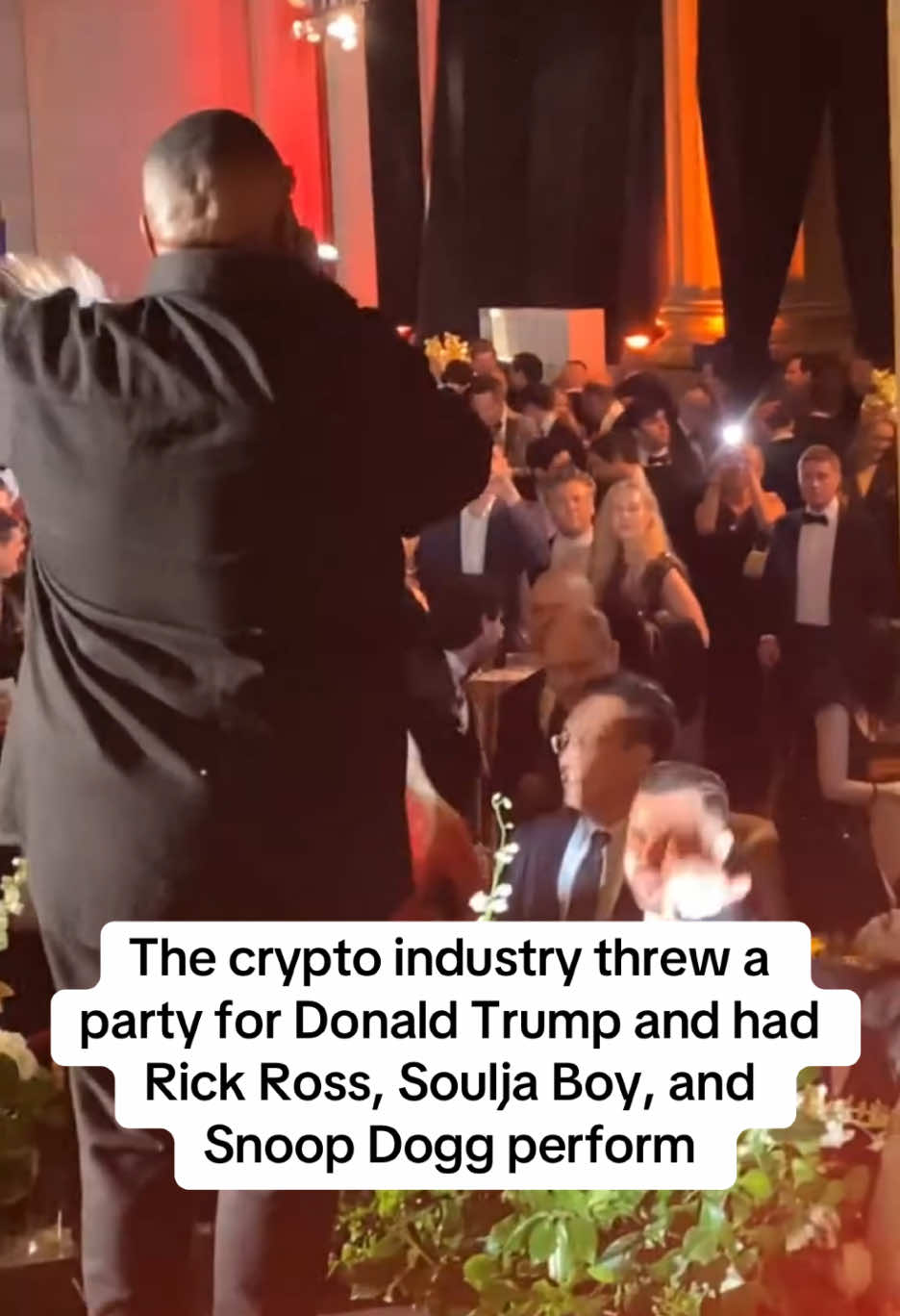 Rick Ross, Snoop Dogg, and Soulja Boy performed at the first-ever Crypto Ball, an event celebrating the crypto industry’s growth, Donald Trump’s pro-crypto stance and upcoming inauguration #snoopdogg #rickross #cryptoball #donaldtrump #crypto 