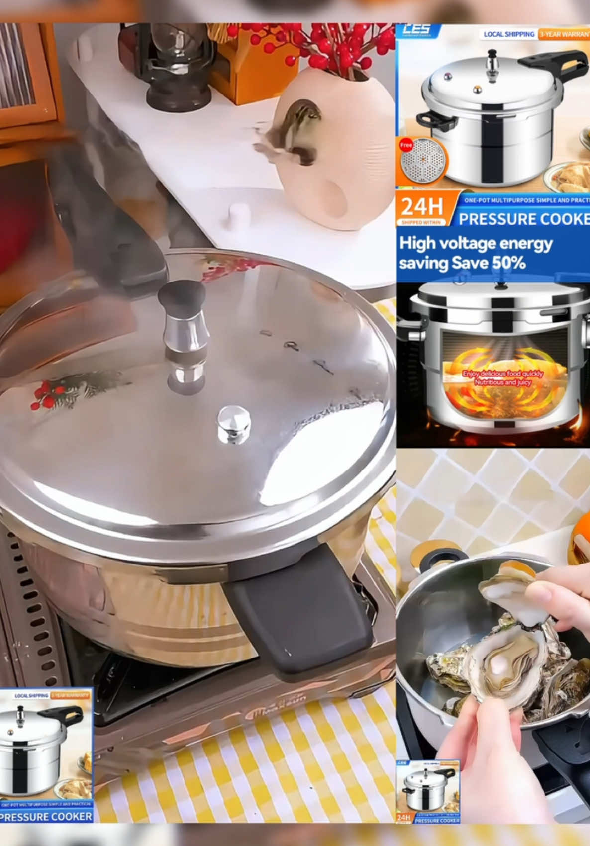 CES Pressure Cooker 3L, 4L, 5L,7L ,9L domestic gas stainless steel pressure cooker  #pressurecooker  #stainlesssteelpressurecooker  #cooker  #cookware