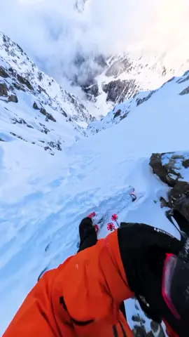Epic crux move ⛷️  #powder #mountain #skiing 