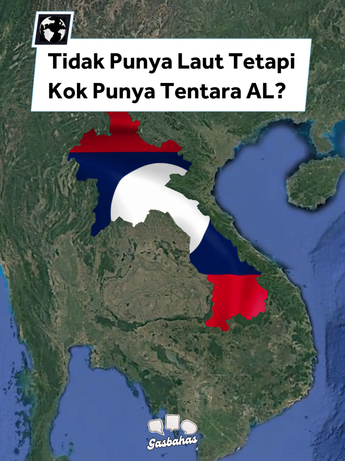 Meski tak punya wilayah laut, Laos punya Tentara Angkatan Laut 🌏 #gasbahas #geografi #faktaunik #laos🇱🇦 