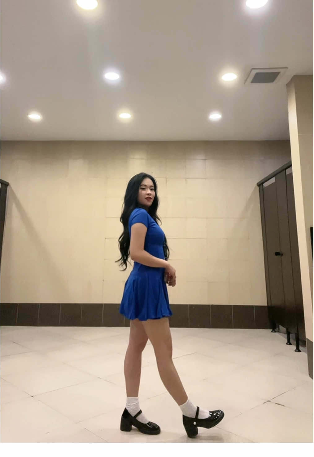 Singing from the heart… just not the right words. lol 😭😭  #bluedress #minidress #dress #fashion #OOTD #outfit #fitcheck #blackshoes 