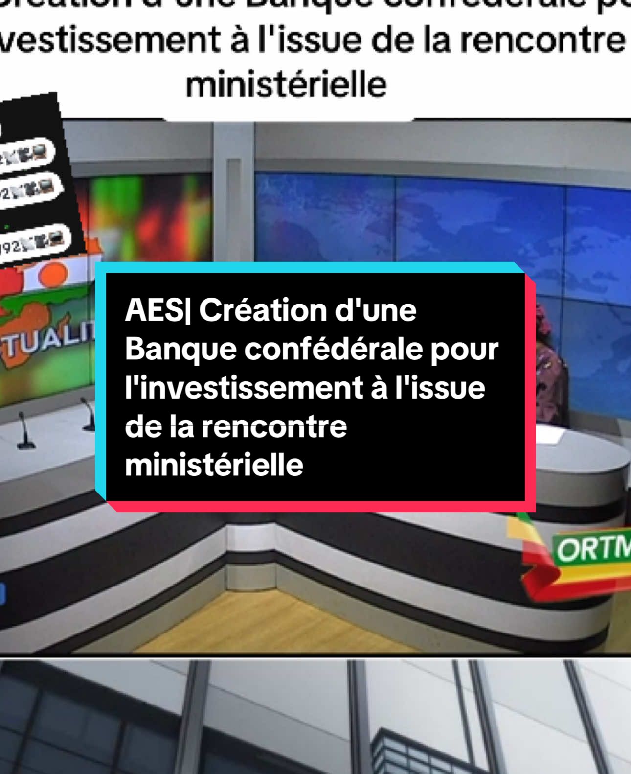 Bientôt la création d'une Banque confédérale pour l'investissement, décidée à l'issue de la rencontre ministérielle de la Confédération des États du Sahel. #ORTM - #INFO: #AES 