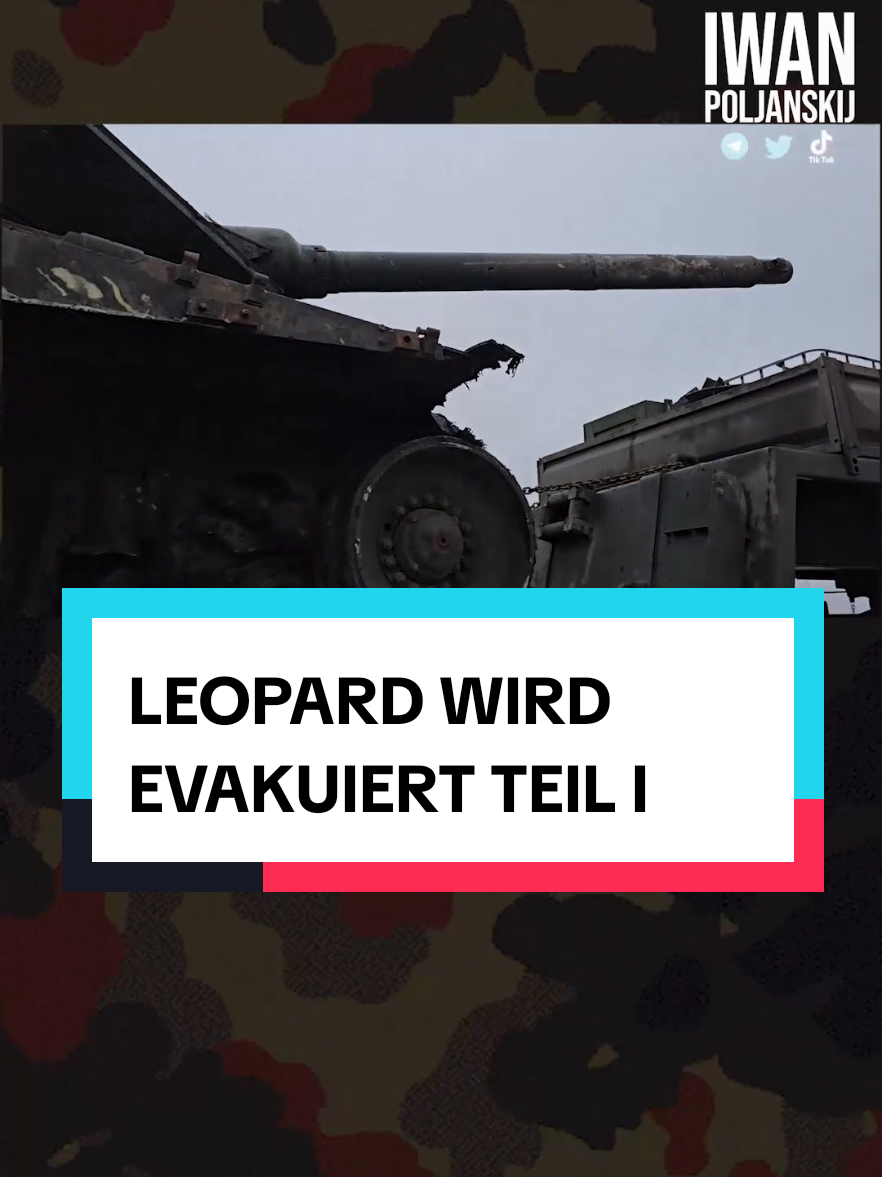 Russische Soldaten haben noch einen deutschen Panzer evakuiert. Die Russen werden ihn besser pflegen #russland #russischearmee #panzer #leopard #fürdeineseite #viralvideos #evakuierung 