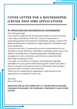 Housekeeper Covere Letter #housekeeper #fyp #cruiseshipjobs #cruiseshipjobszimbabwe ##msccruisesouthafrica #cruiseshiplife #JobSearchTips