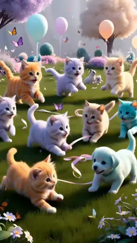 Cats and dogs playing #cats #dogs #puppylove #catslovers #viralcats #meow #kittens #foryouu 