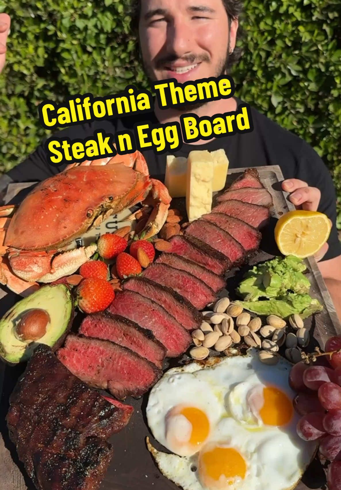 California Themed Steak n Egg Board